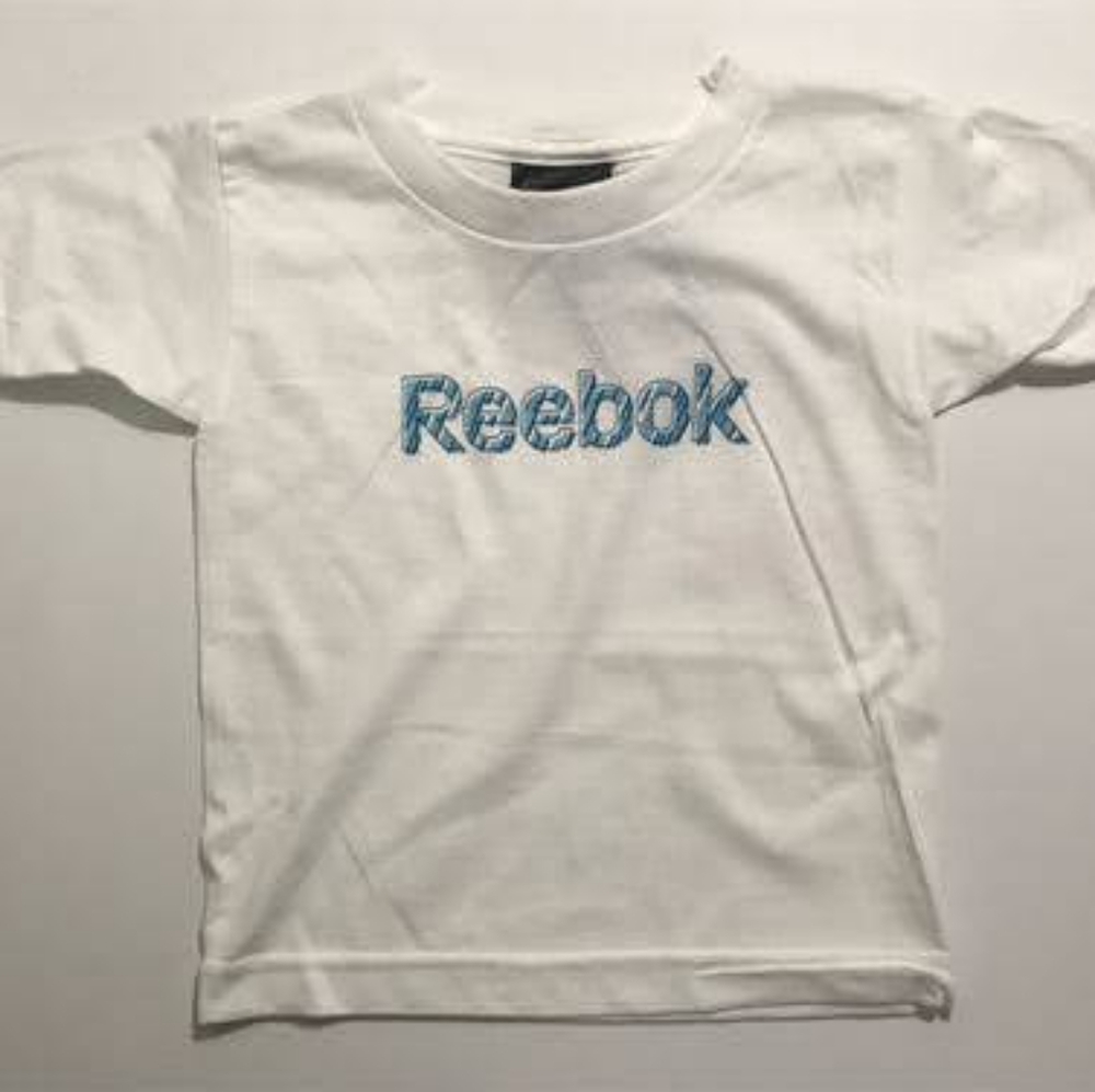BNWT Reebok T Shirt cotton, 3T white blue unisex toddler with tag